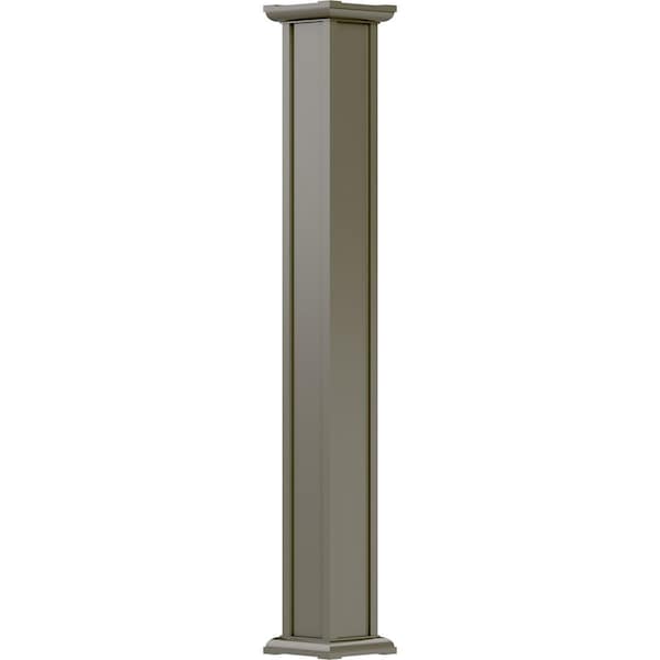Ekena Millwork 8" x 10' Endura-Aluminum Acadian Style Column, Square Shaft (For Post Wrap Installation) Non-Tapered EA0810INPSGACAC - main
